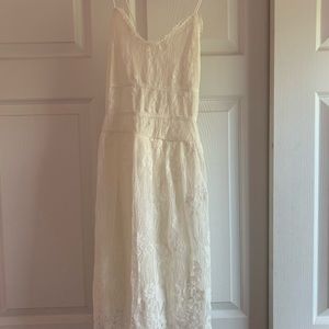 White Lace Midi Dress